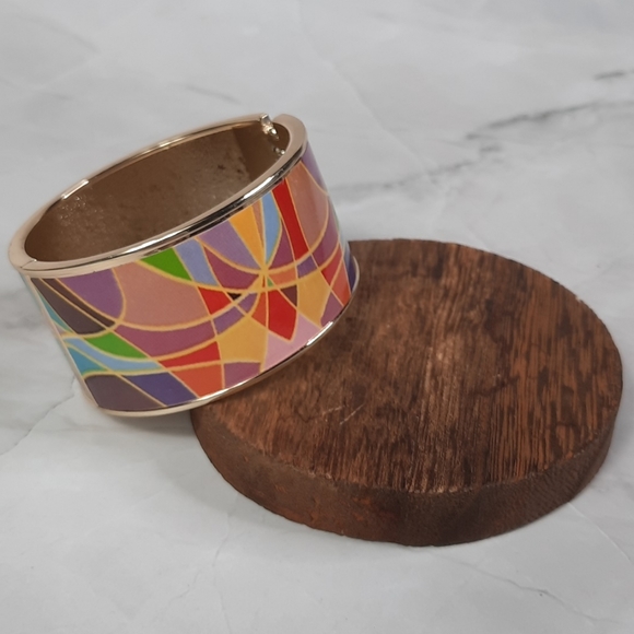 Multi-color Wide Hinge Cuff Bracelet - Picture 1 of 6